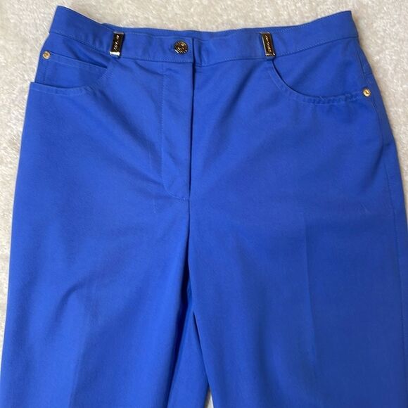 St John Sport by Marie Gray Royal Blue Straight Leg Pants Trousers Sz 10 - Picture 2 of 7
